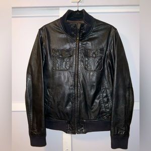 Scotch and soda, leather bomber jacket, size small